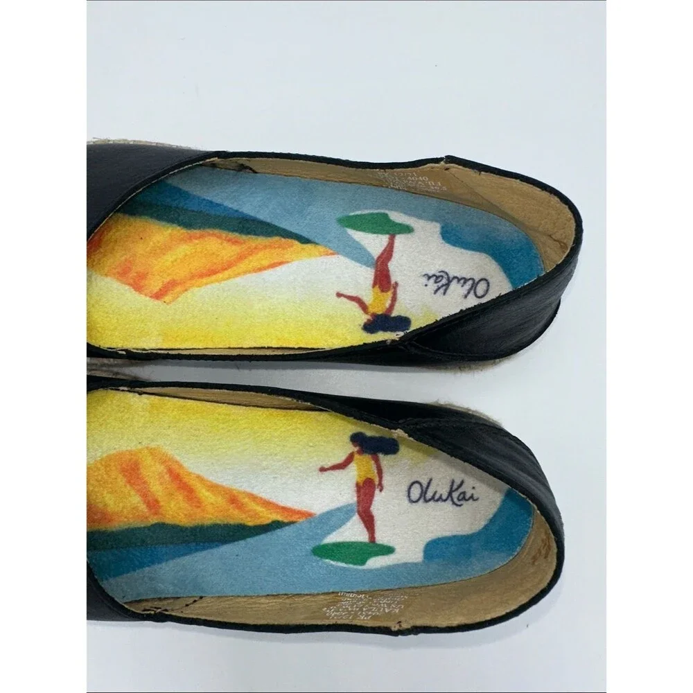 OluKai Kaula Pa'A 'Ili Flats Shoes Size 6.5 LIKE NEW  Drop-In-Heel
